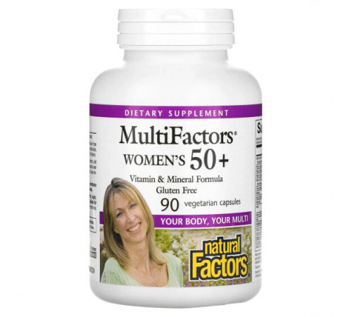 Natural Factors, MultiFactors, для женщин старше 50 лет, 90 вегетарианских капсул