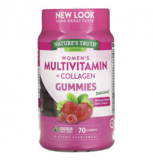 Nature's Truth, Multivitmain + Collagen для женщин, натуральная ягодная смесь, 70 жевательных таблеток