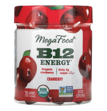 MegaFood, B12 Energy, Клюква, 70 жевательных конфет