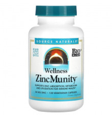 Source Naturals, Wellness ZincMunity, 50 мг, 120 вегетарианских капсул