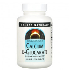 Source Naturals, D-глюкарат кальция, 500 мг, 120 таблеток