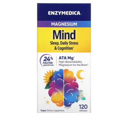 Enzymedica, Магний, для разума, 60 капсул