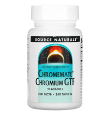 Source Naturals, Chromemate, GTF, хром, 200 мкг, 240 таблеток