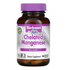 Bluebonnet Nutrition, Хелатированный марганец, 90 капсул