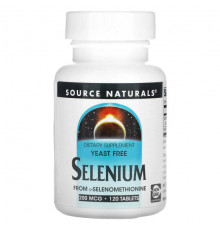 Source Naturals, селен из L-селенометионина, 200 мкг, 120 таблеток