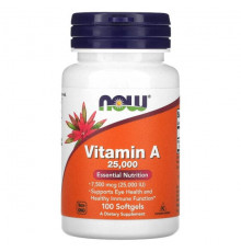 Vitamin A, 7,500 mcg (25,000 IU), 100 Softgels