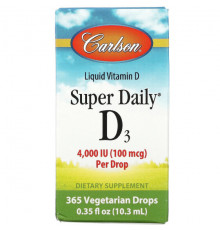 Carlson, Super Daily D3, 1000 МЕ, 10,3 мл (0,35 жидк. унции)