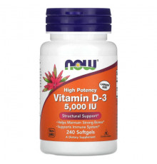 Vitamin D-3, High Potency, 5,000 IU, 120 Softgels