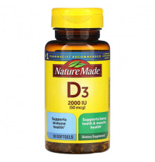 Nature Made, Vitamin D3, 50 mcg, 90 Softgels