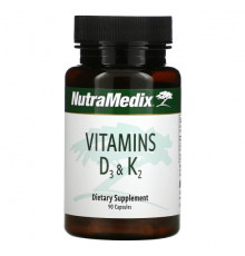 NutraMedix, витамины D3 и K2, 90 капсул