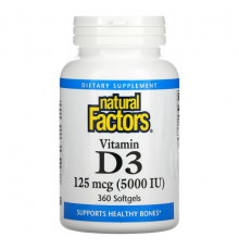 Natural Factors, витамин D3, 50 мкг (2000 МЕ), 120 капсул