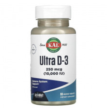 Ultra D-3, Unflavored, 250 mcg (10,000 IU), 90 Micro Tablets