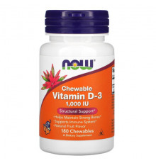 Chewable Vitamin D-3, Natural Fruit Flavor, 1,000 IU, 180 Chewables