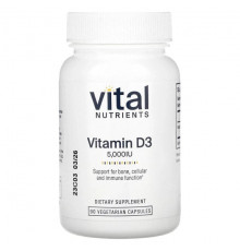 Vitamin D3, 5,000 IU, 90 Vegetarian Capsules