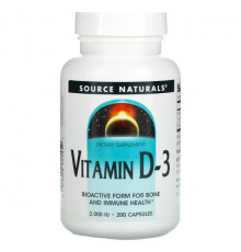 Source Naturals, витамин D3, 5000 МЕ, 120 капсул