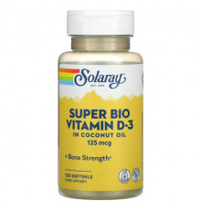 Super Bio Vitamin D-3, 125 mcg, 120 Softgels