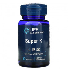 Life Extension, Продукт «Super K», 90 мягких желатиновых капсул