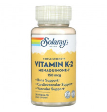 Triple Strength Vitamin K-2 Menaquinone-7, 150 mcg, 30 VegCaps