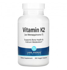 Lake Avenue Nutrition, Витамин K2 (в виде менахинона-7), 50 мкг, 120 растительных капсул