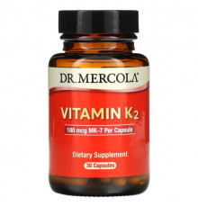 Dr. Mercola, Витамин K2, 180 мкг, 30 капсул