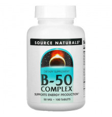 Source Naturals, комплекс B-50, 50 мг, 100 таблеток