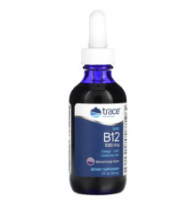 Trace Minerals ®, Ionic B12, натуральный виноград, 1000 мкг, 59 мл (2 жидк. Унции)