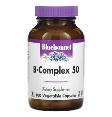 Bluebonnet Nutrition, B-Complex 100, витамины группы B, 50 растительных капсул