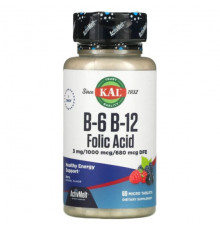 B-6 B-12 Folic Acid, Berry, 60 Micro Tablets