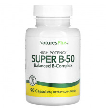 NaturesPlus, Super B-50 с высокой эффективностью, 90 капсул