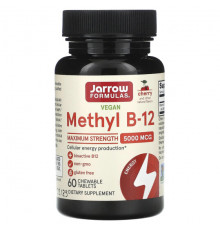 Jarrow Formulas, метил B-12, вишневый вкус, 500 мкг, 100 жевательных леденцов