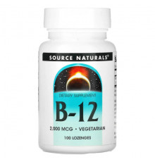 Source Naturals, B-12, 2000 мкг, 100 леденцов