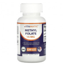 Vitamatic, Метилфолат, 15 мг, 120 растительных капсул