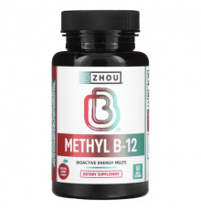 Zhou Nutrition, Methyl B-12, натуральная вишня, 60 микроладсов