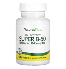 NaturesPlus, Super B-50 с высокой эффективностью, 90 капсул