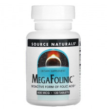 Source Naturals, MegaFolinic, 800 мкг, 120 таблеток