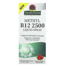 Nature's Answer, Methyl B12 2500, жидкий спрей, малина, 30 мл (1 жидк. Унция)