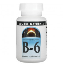 Source Naturals, Витамин B6, 100 мг, 100 таблеток