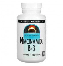 Source Naturals, Ниацинамид B3, 1500 мг, 100 таблеток