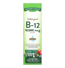 Nature's Truth, Сублингвальный витамин B12, натуральные ягоды, 10 000 мкг, 59 мл (2 жидк. Унции)