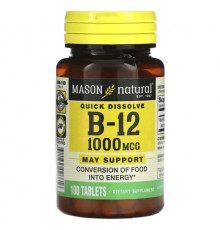 Mason Natural, Витамин B12, 1000 мкг, 60 таблеток