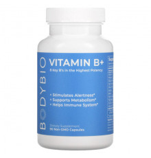 BodyBio, Vitamin B+, 90 Non-GMO Capsules