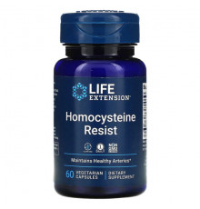 Life Extension, Homocysteine Resist, добавка для поддержания здорового уровня гомоцистеина, 60 вегетарианских капсул