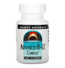 Source Naturals, улучшенный комплекс B-12, 5 мг, 60 таблеток для рассасывания