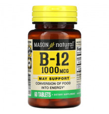 Mason Natural, Витамин B12, 1000 мкг, 60 таблеток