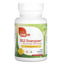 Zahler, B12 Energizer, витамин B12 и фолиевая кислота, с натуральным вишневым вкусом, 90 пастилок