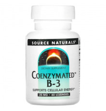 Source Naturals, Коферментный витамин B3, 25 мг, 60 пастилок