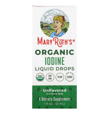 MaryRuth Organics, Жидкие капли органического йода, без добавок, 30 мл (1 жидк. Унция)